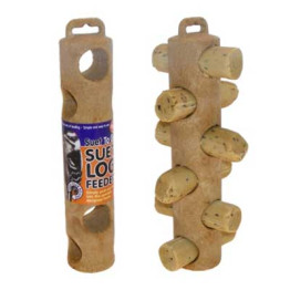 Suet log feeder
